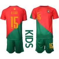 Camiseta Portugal Rafael Leao #15 Primera Equipación para niños Mundial 2022 manga corta (+ pantalones cortos)